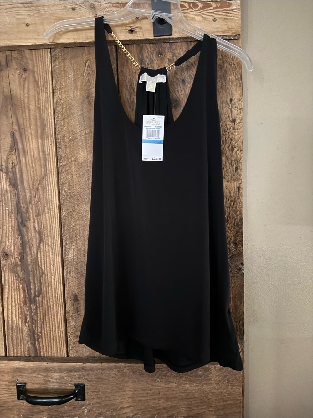 MICHAEL Michael Kors Black Camisole with Gold Chain Strap